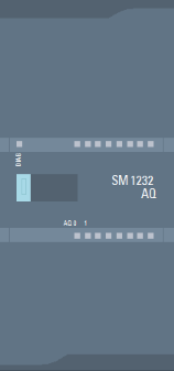 模擬量輸出模塊 AQ2 x 14 位；插入式端子排；輸出：+/-10V，0 到 20mA；診斷可組態；可選擇輸出替代值
