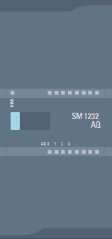 模擬量輸出模塊 AQ4 x 14 位；插入式端子排；輸出：+/-10V，0 到 20mA；診斷可組態；可選擇輸出替代值