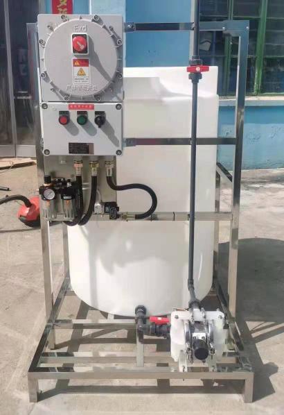 （加藥設(shè)備）非標(biāo)定制 防爆箱配氣動(dòng)泵單桶設(shè)備